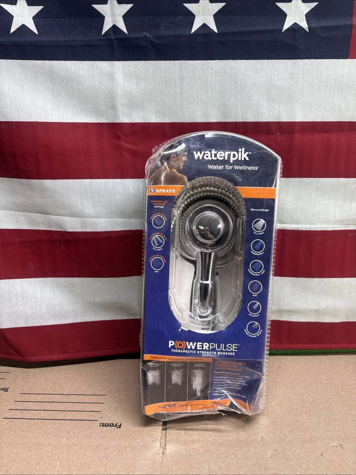 Waterpik PowerPulse 9-Spray Wall Mount Handheld Shower Head 1.8 GPM Chrome