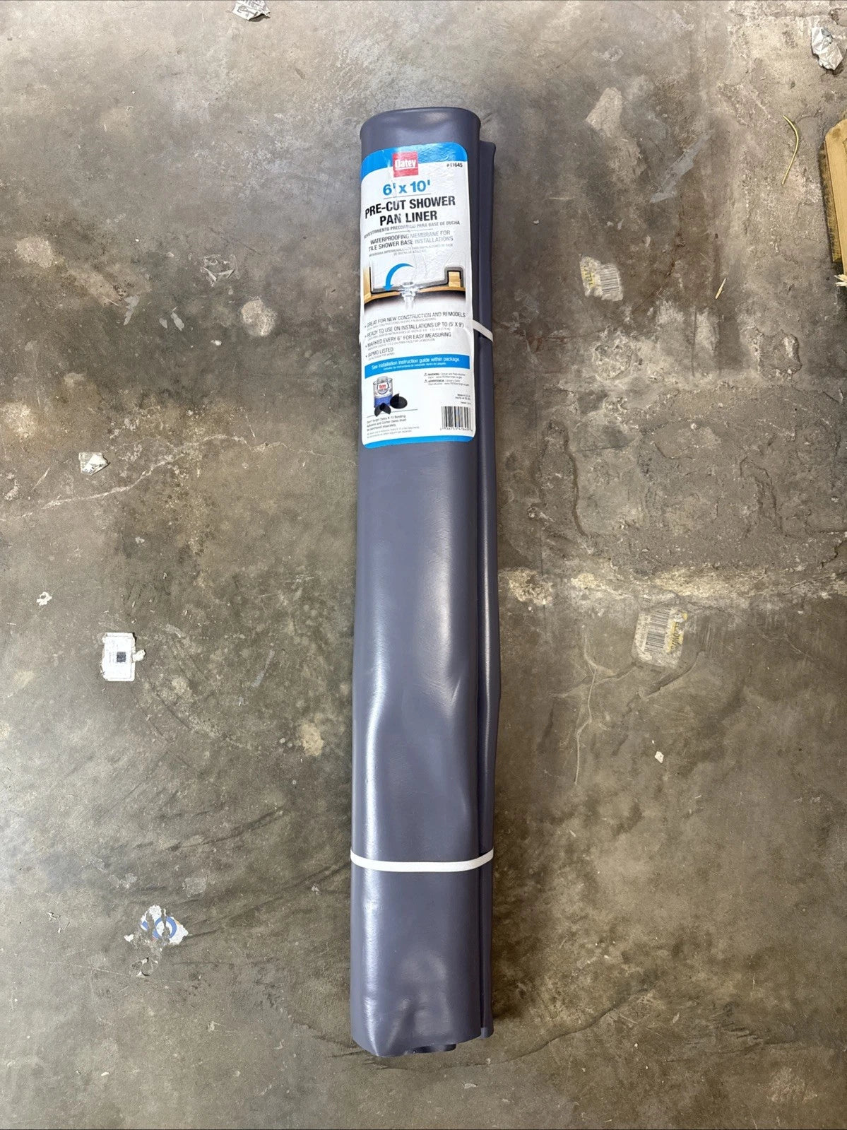 Oatey 41645 Shower Pan Liner 6' x 10' PVC, Gray NEW