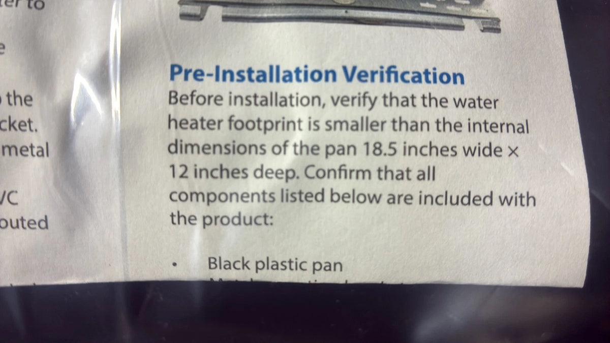 2-PK Tankless Water Heater Pan-Undrilled-for Home or Single Room water heater