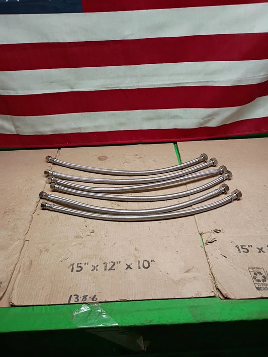 6pk ProLine 3/8 Compression x 1/2 FIP x 20 Stainless Steel Faucet Supply Line