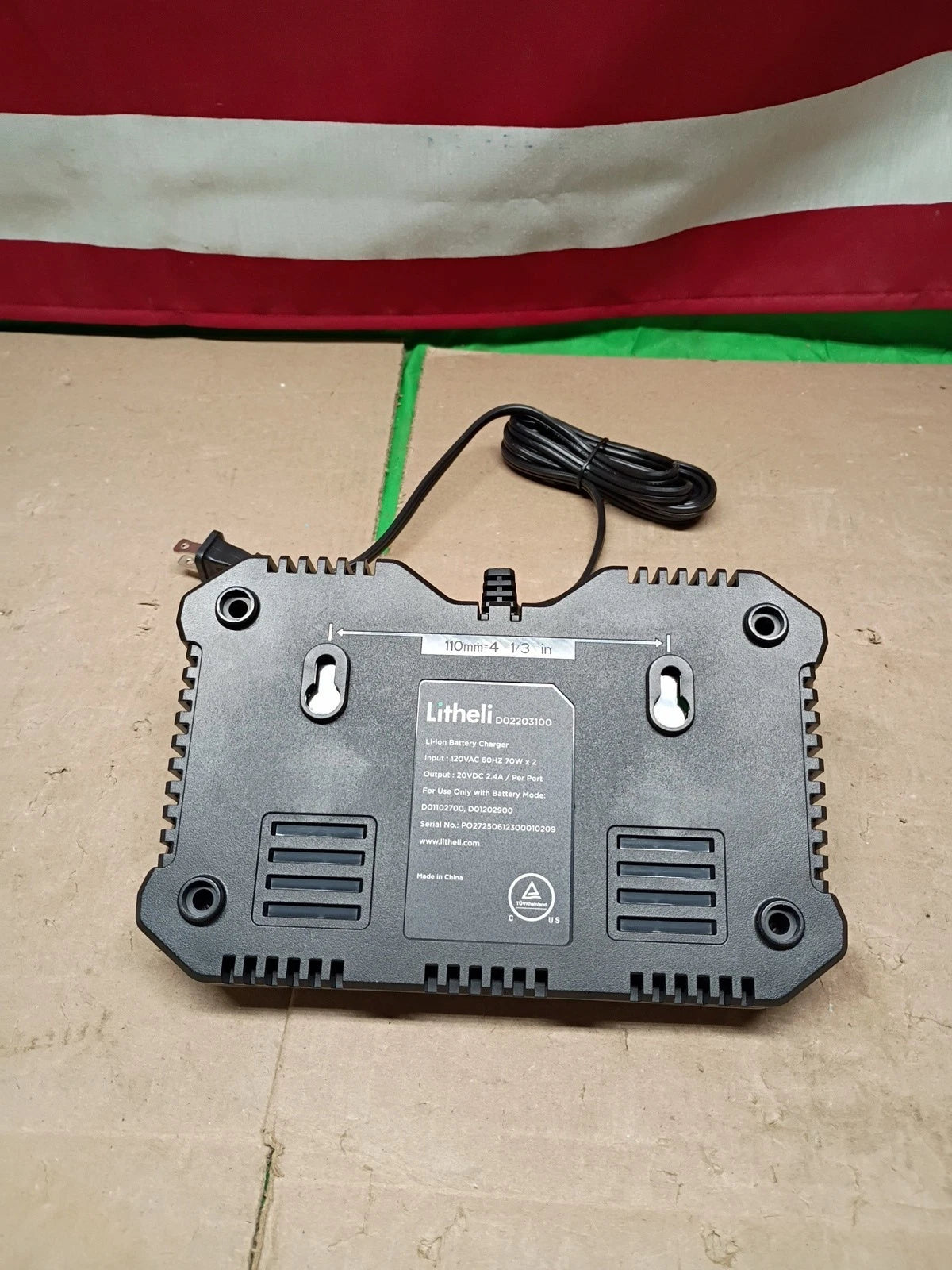 Litheli 20V Battery Charger, Dual-Port Charger for Lithium-ion Batteries