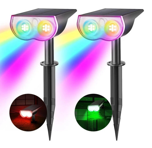 Solar Spot Lights Outdoor, Halloween Decorations 22 LEDs IP67 Waterproof Colo...