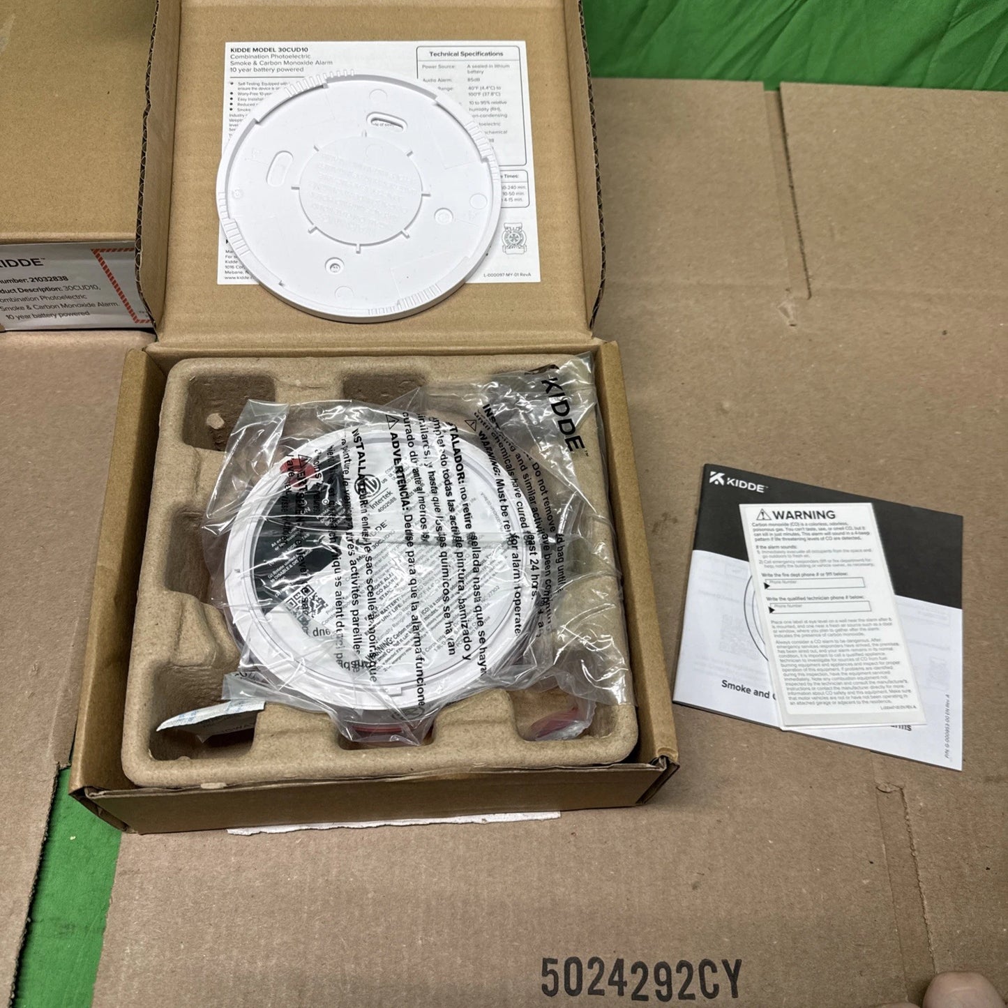 Kidde Smoke & CO Detector, 10-Year Battery, LED Warning Indicators 30CUD10.