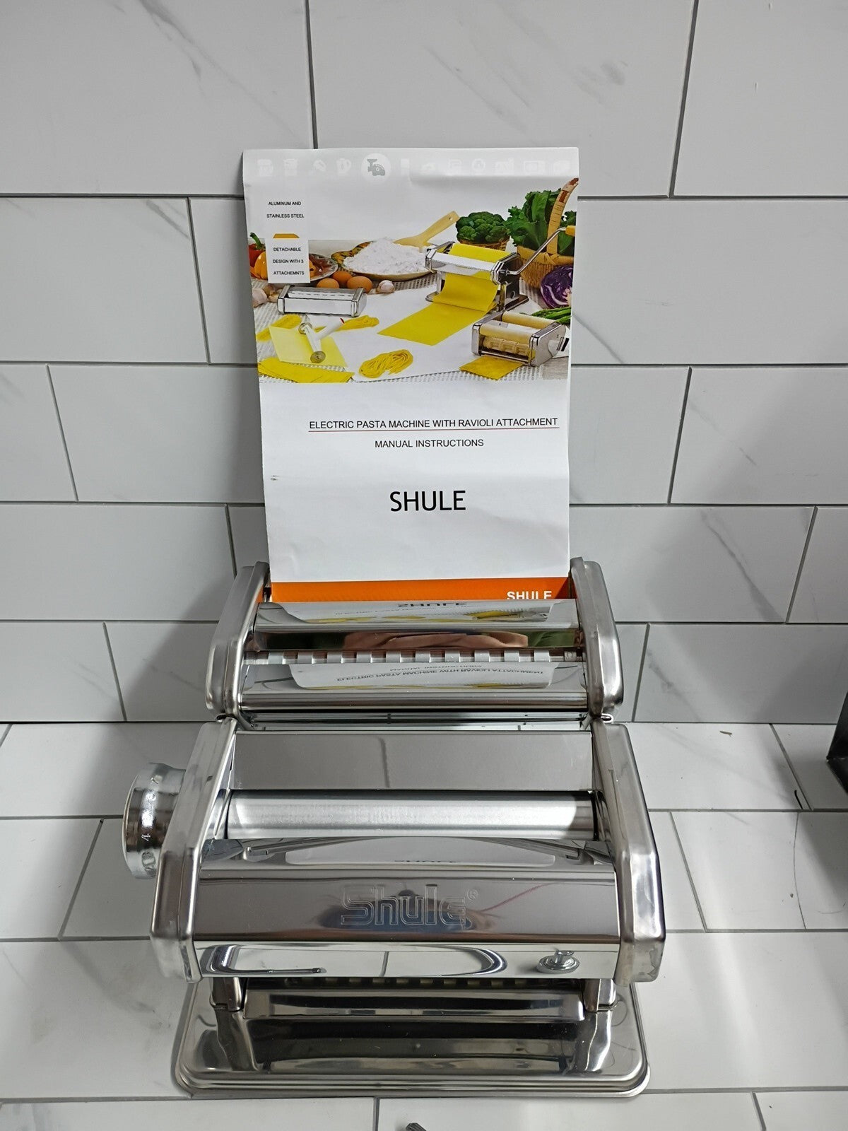 Shule Pasta Maker Stainless Steel Pasta Includes Roller Victorian Epicure New OB