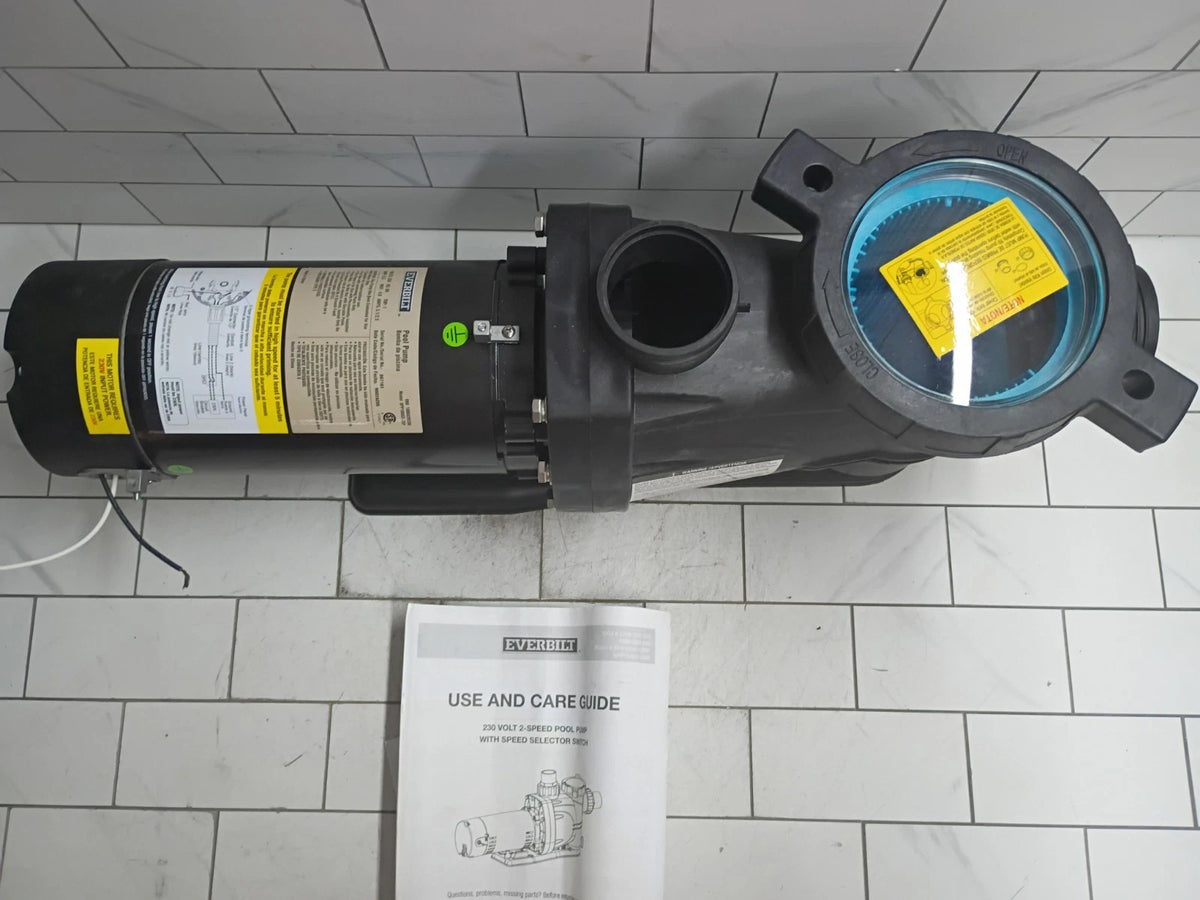 Everbilt SPP10002-2SP 1HP Pool Pump 2 Speed 230V ***NO UNIONS*** OPEN BOX