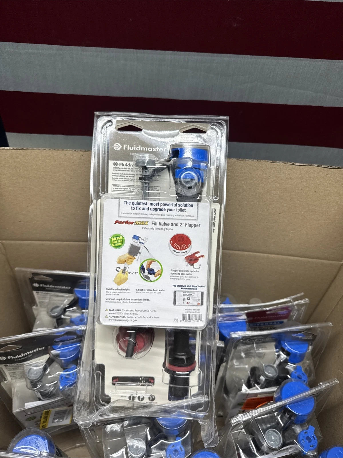 12PK Fluidmaster K-400H-039 Performax Universal Toilet Fill Valve And FlapperKit