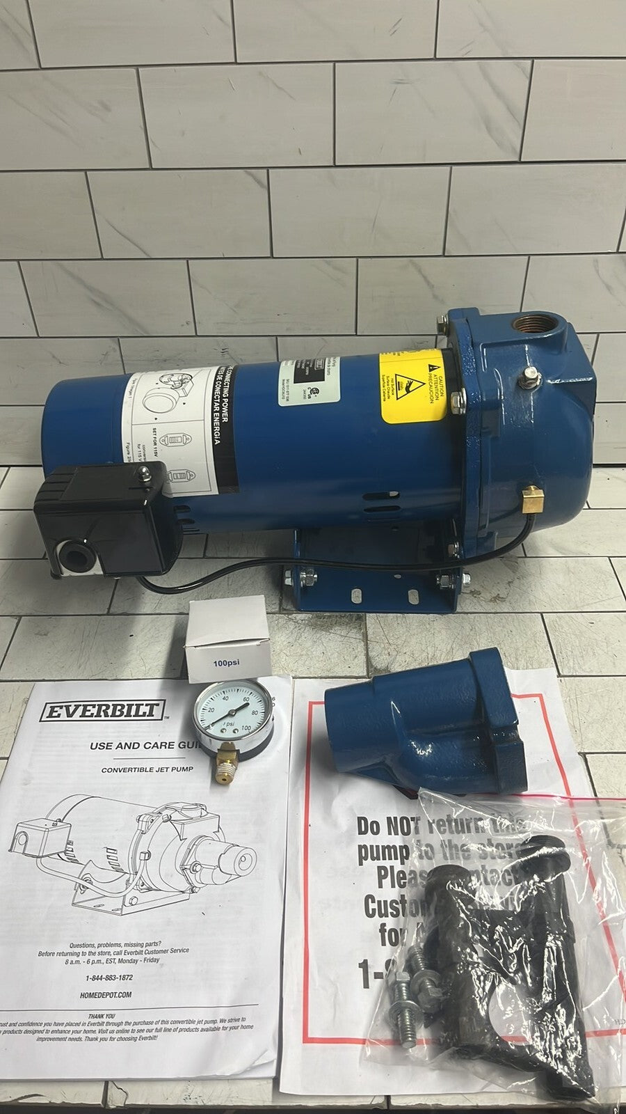 Everbilt HDCWJ10 1HP Professional Convertible Jet Pump *FOR PARTS*