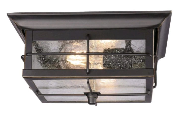 Westinghouse 6578400 Orwell 2-Light Bronze Outdoor Flush Mount Clear Glass OB