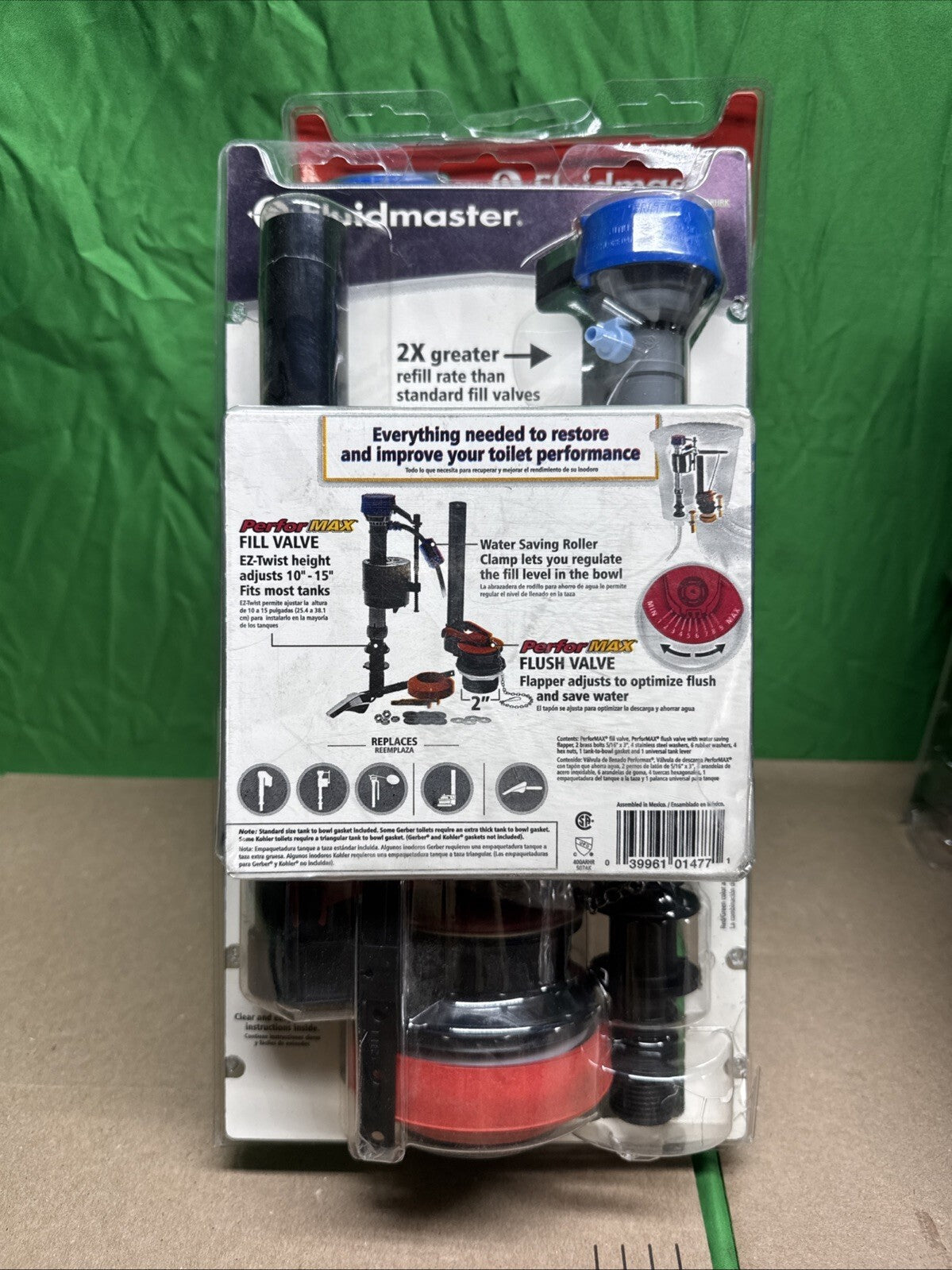 LOT OF 2 Fluidmaster Universal Complete Toilet Repair Kit 10" H 400ARHRK. NEW