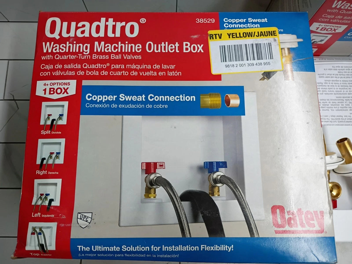 (2 Pack) Oatey 38529 Washing Machine Center Drain Outlet Box With Swt Valves OB