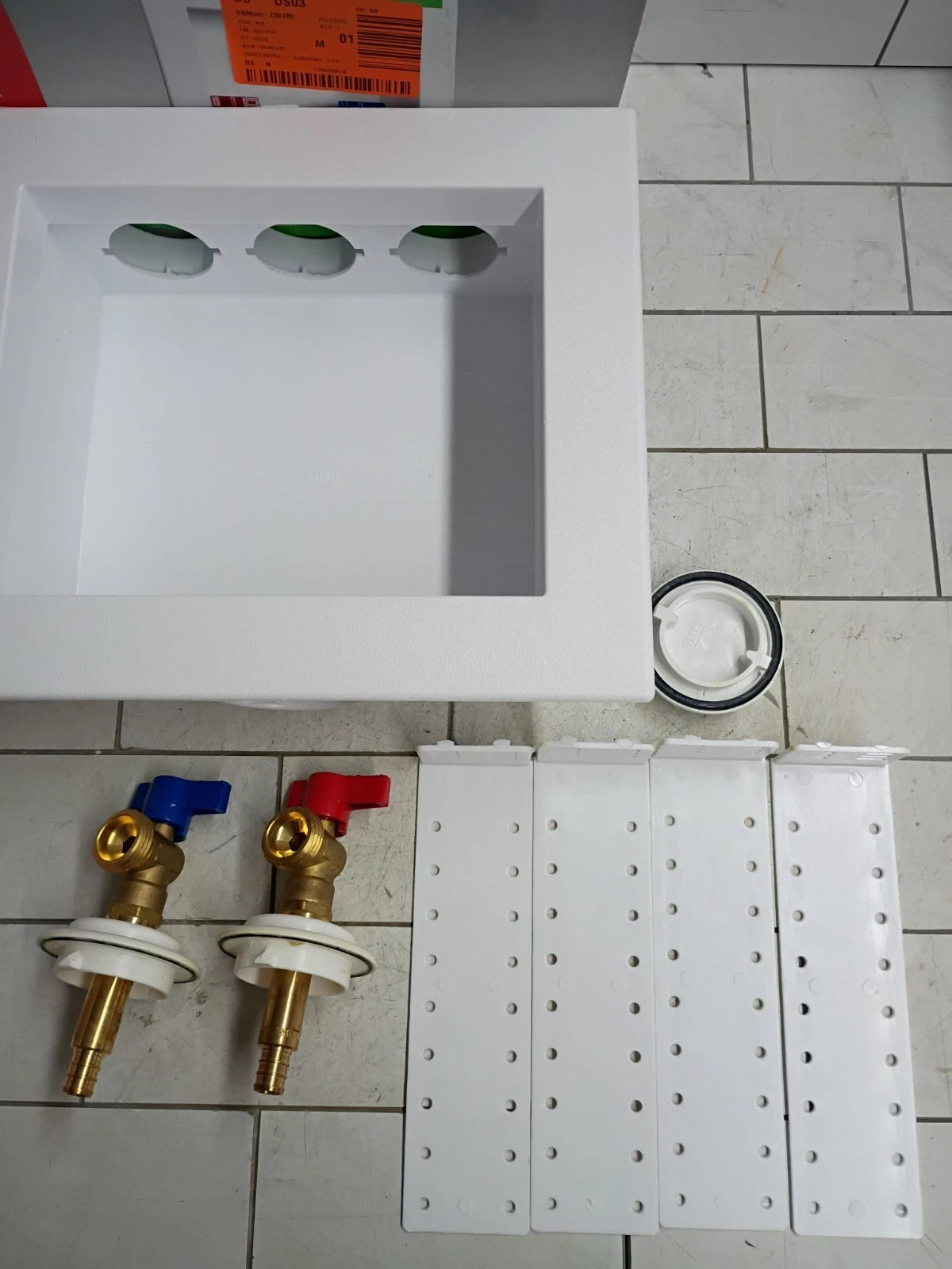 Oatey Quadtro 38529 Washing Machine Outlet Box Quarter-Turn Brass Valves OB-