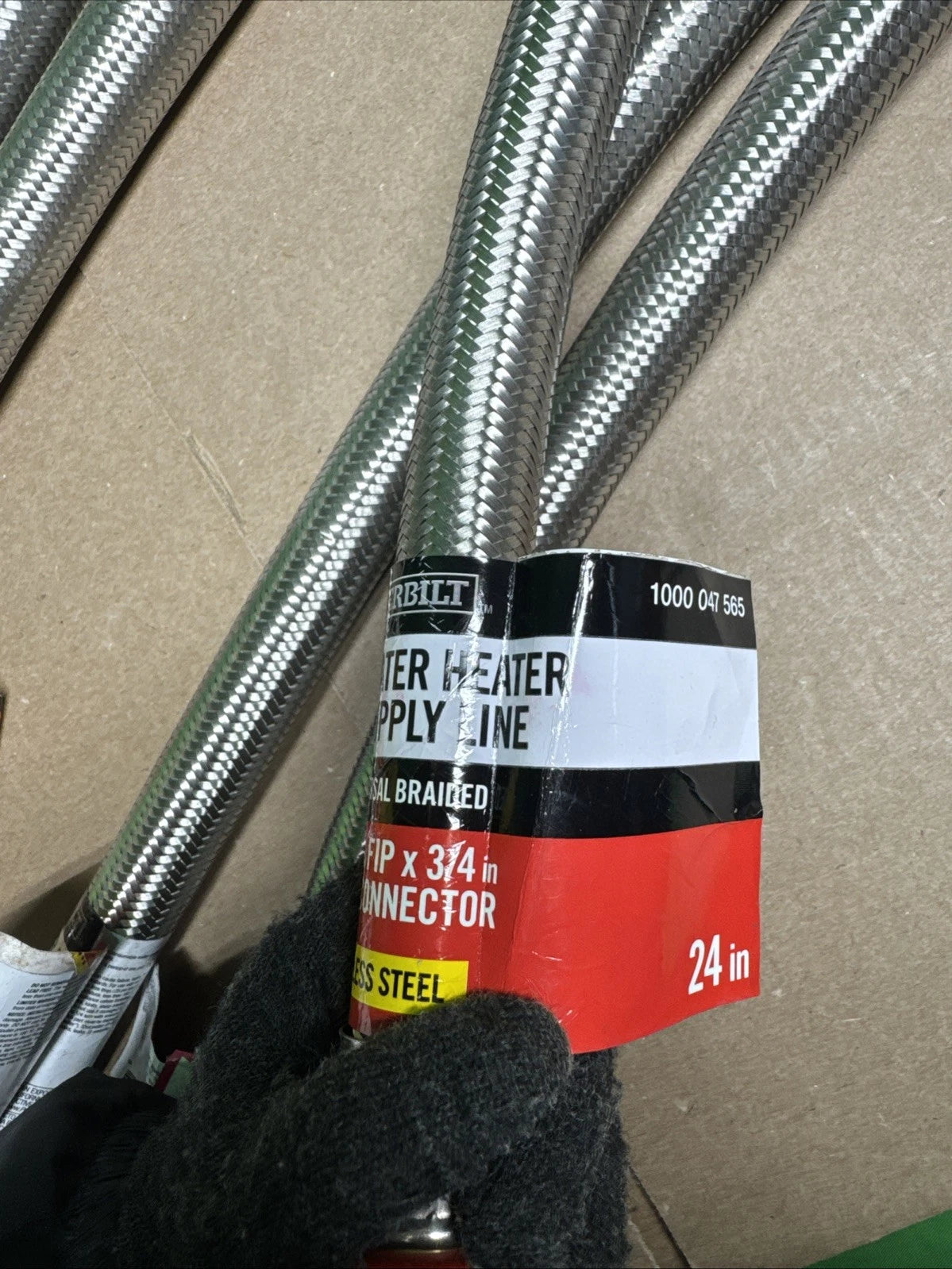 7PK 3/4 in. FIP x 3/4 in. FIP x 24 in. Stainless Steel Water Heater Supply Line
