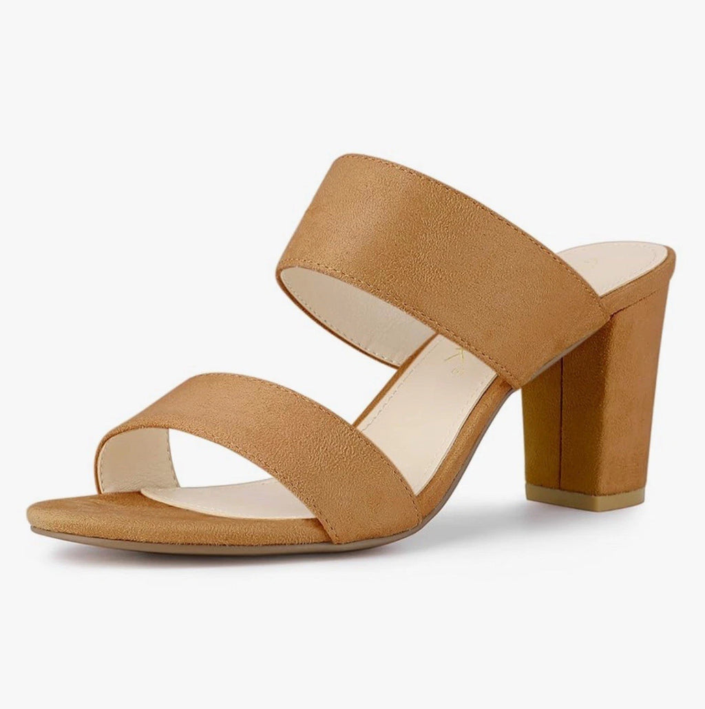 Allegra K women’s 8.5 Open Toe block heel slide sandals