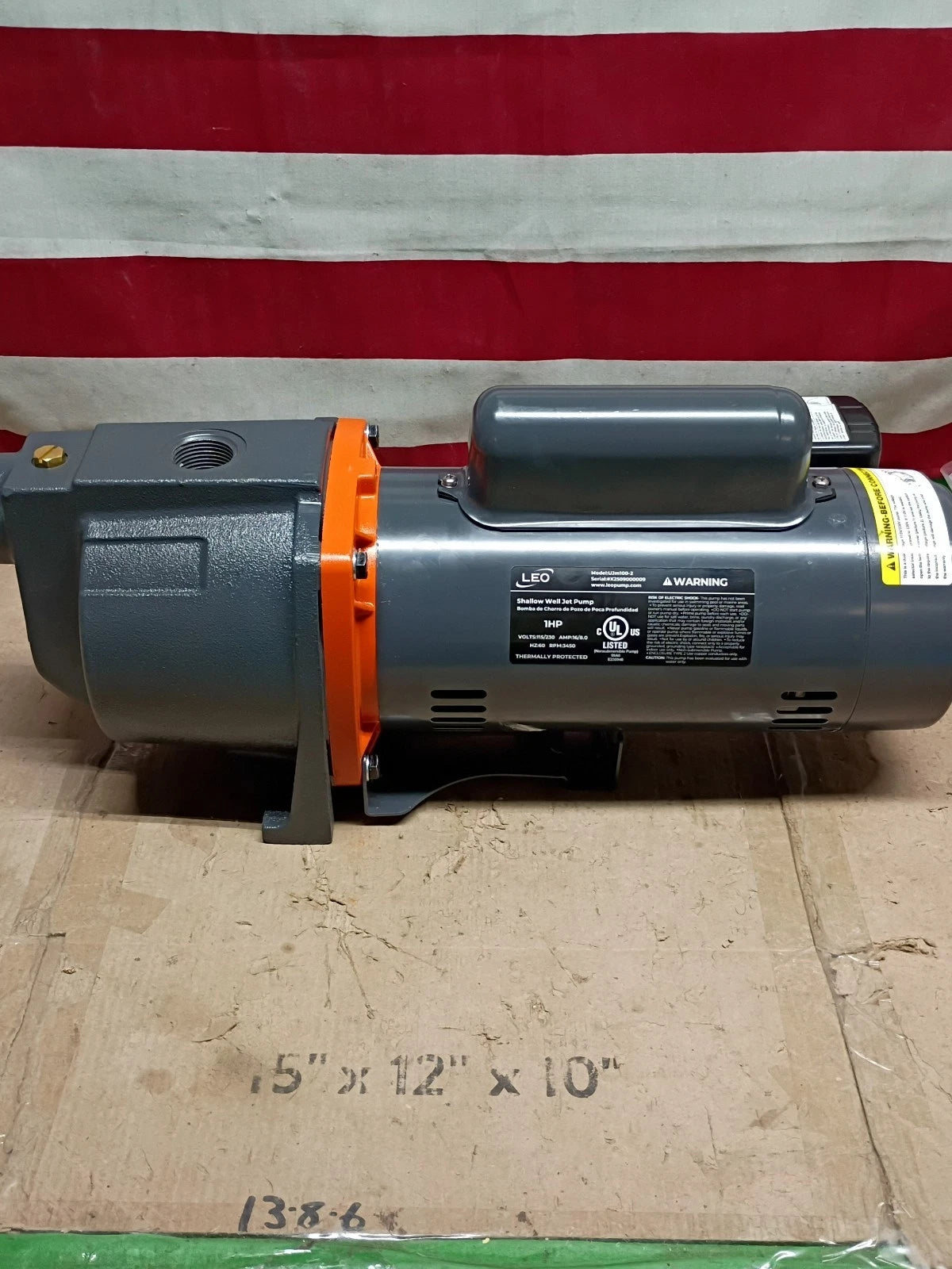 LEO UJm100-2, 1 HP Shallow Well Jet Pump, Open Box