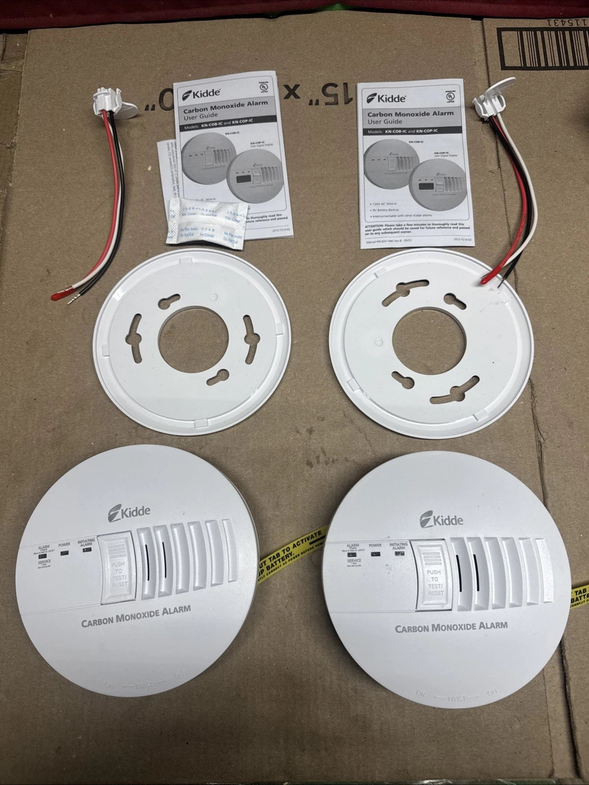 2 Pack Kidde Firex Hardwired Carbon Monoxide Detector w/LED, 9V Backup Battery
