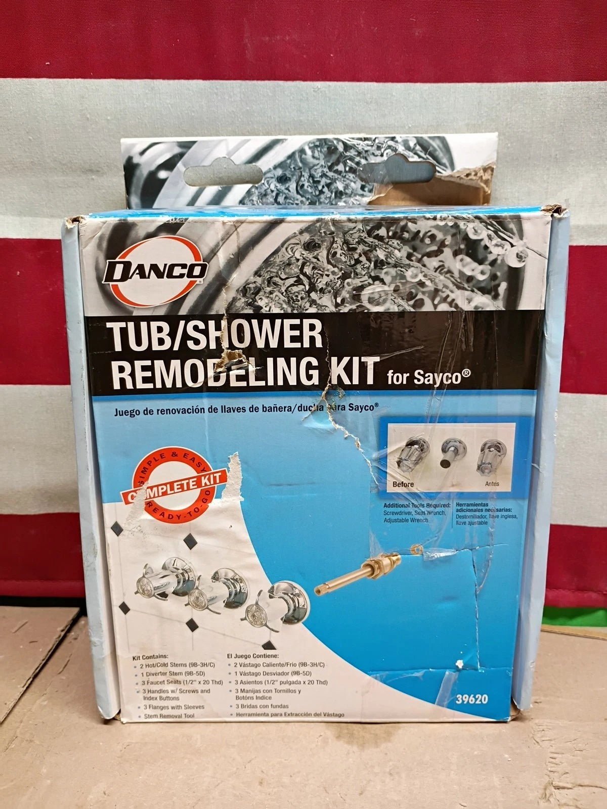 Danco 39620 Tub/Shower 3-Handle Remodeling Trim Kit in Chrome for Sayco