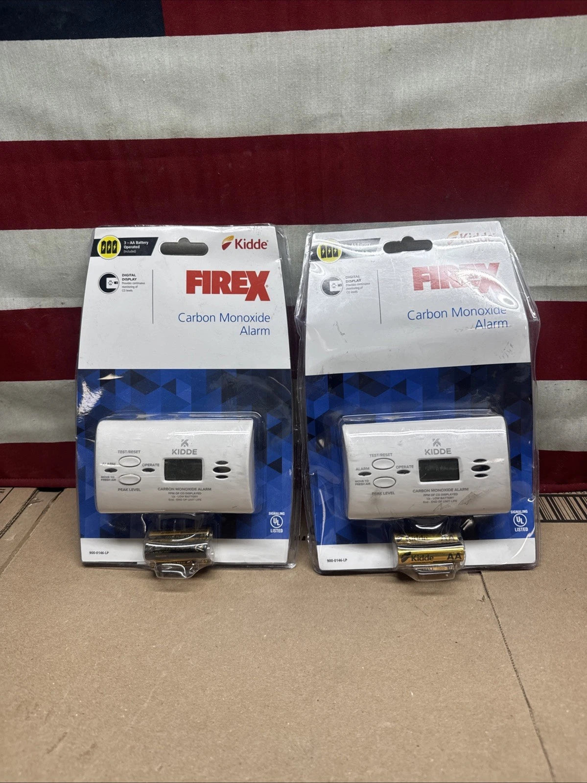 2 Pack Kidde Firex Battery 900-0146-LP Operated Digital Carbon Monoxide Detector