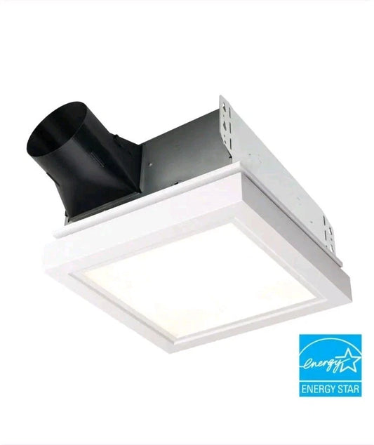 Broan NuTone AERN110LTW Bathroom Vent Fan 110 CFM LED Light 1.5 Sones "