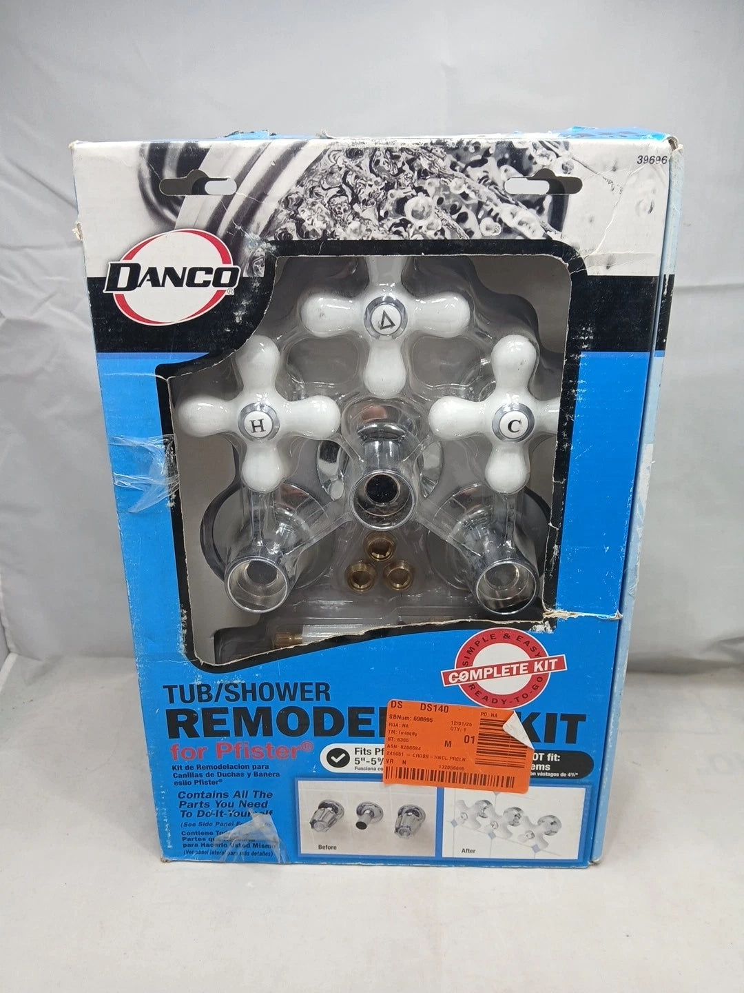 Danco Tub/Shower Remodel Kit for Pfister - Porcelain Cross Arm - 39696 OB