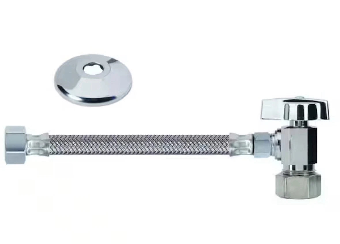 2Pack BrassCraf Faucet 1/2in. Comp 1/4 TurnAngle Ball Valve x 3/8in.Comp x 20in.