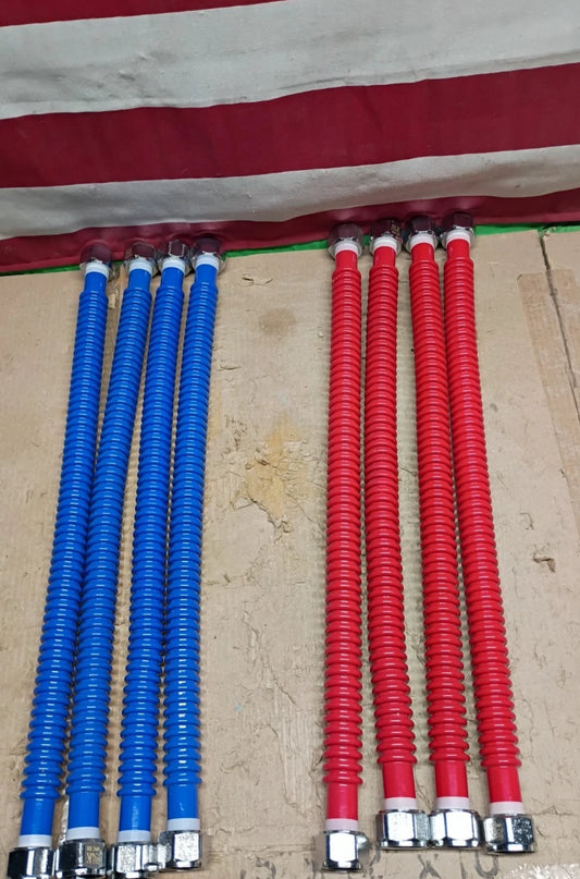 Lot Of 8 Everbilt 3/4" X 18" Water Heater Flex Connector Red & Blue Open Box