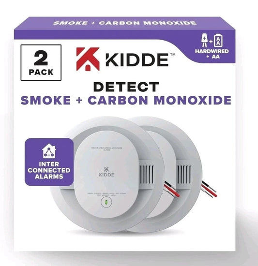 2 PACK! Kidde Hardwired Smoke & Carbon Monoxide Detector, AA Battery 30CUAR