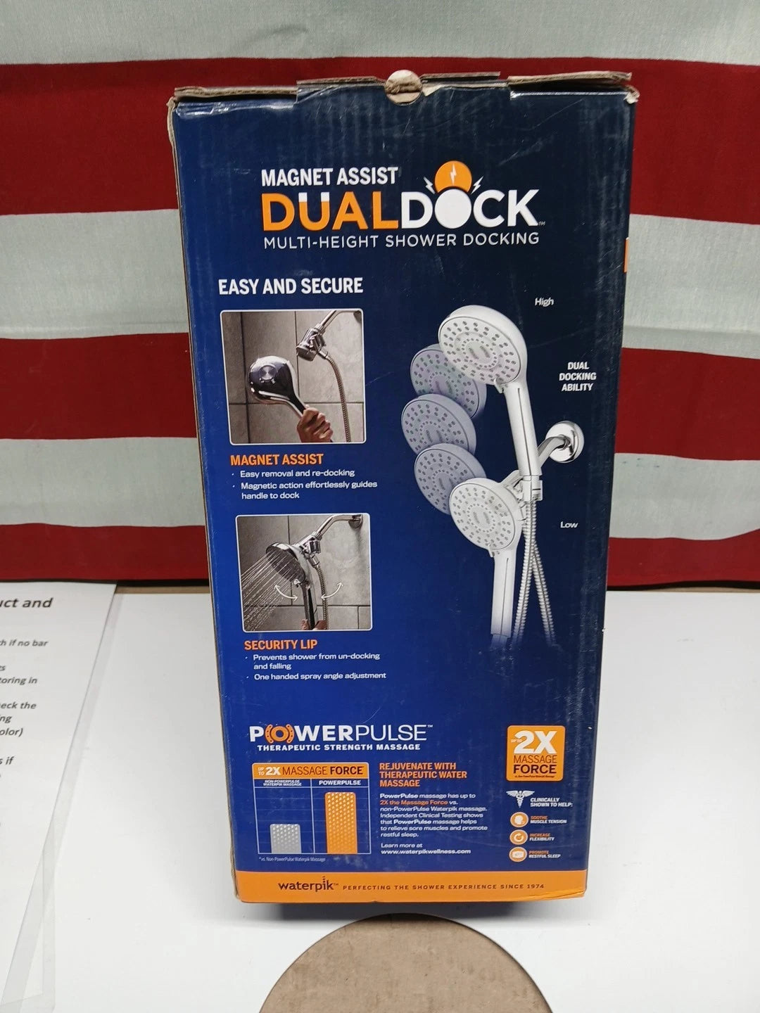 Waterpik 8-Spray Magnet DualDock Multi-Height Handheld Shower Head in Chrome
