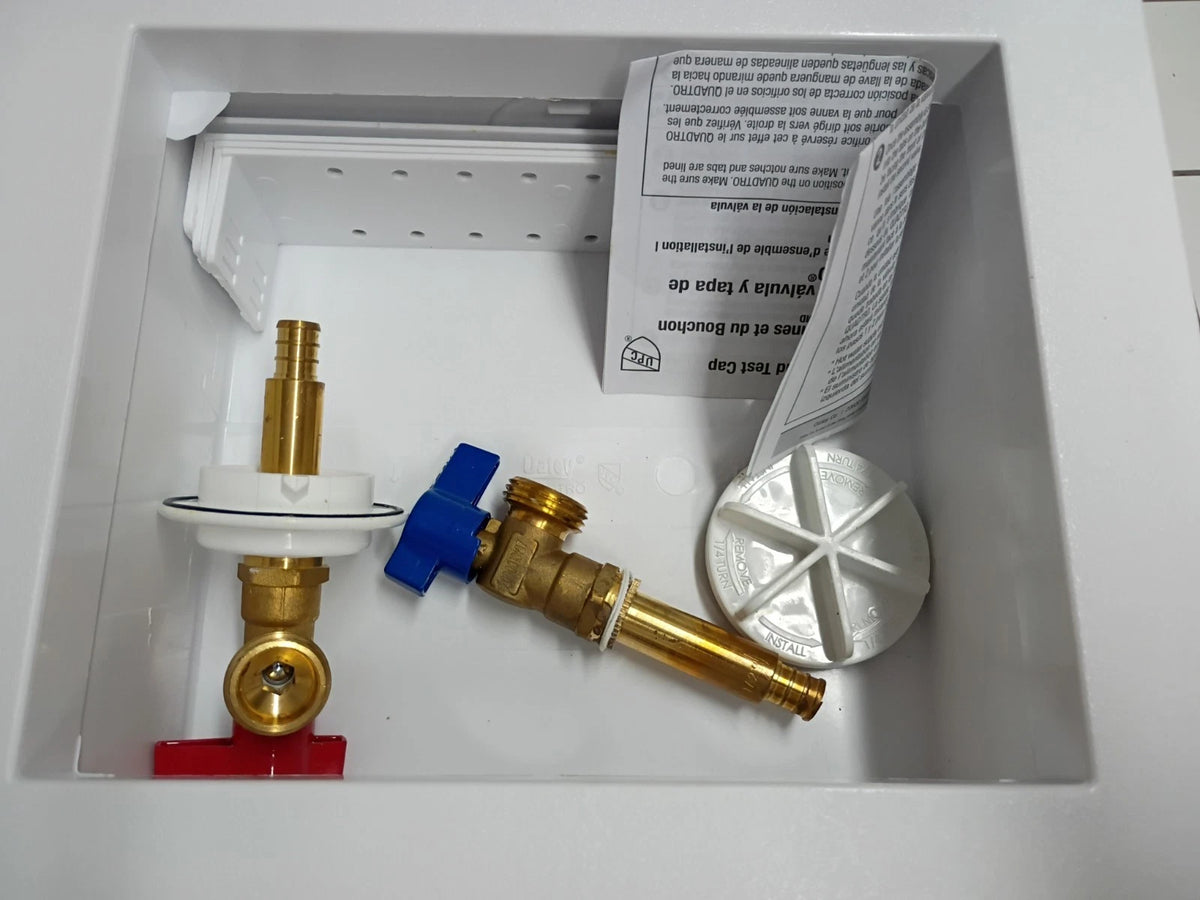 (2 Pack) Oatey Quadtro 38528 Washing Machine Outlet Box With PEX Crimp Valves OB
