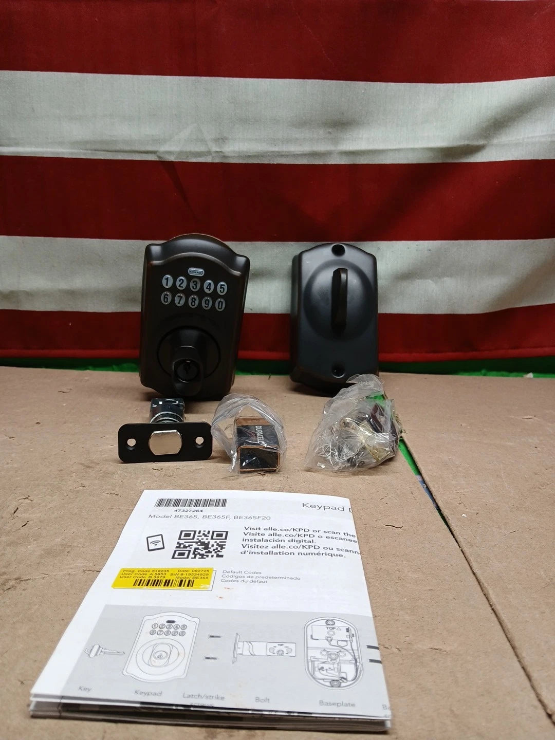 Schlage BE365 V CAM716 Camelot Keypad Deadbolt - Aged Bronze NEW OPEN BOX