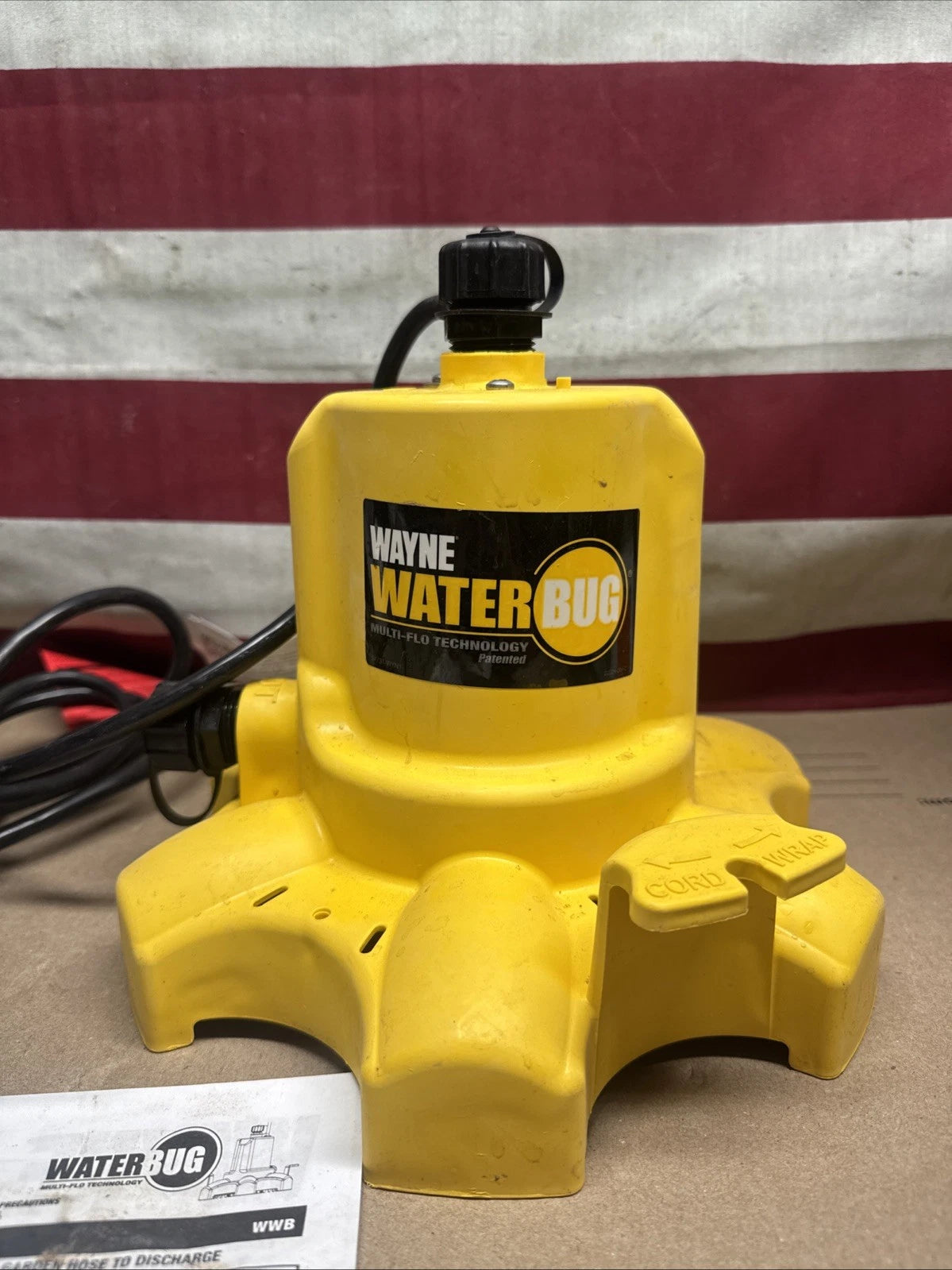 Wayne 1/6 HP WaterBUG Submersible Utility Pump with Multi-Flo Technology USED.,