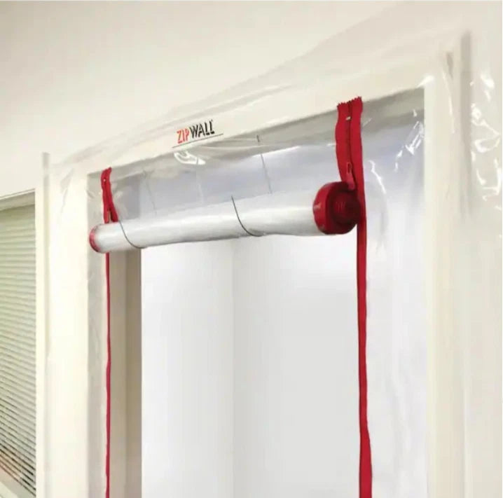 6-PACK 4 Ft. X 7.5 Ft Adhesive Zippers Standard Dust Barrier Door Kit Open Box