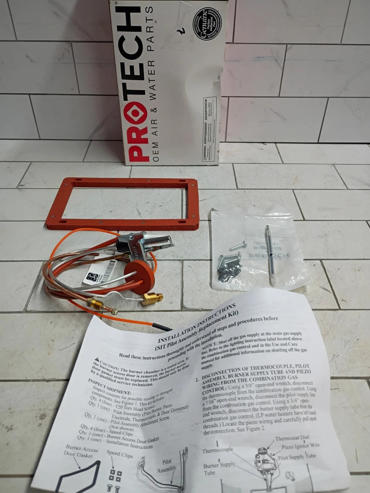 Pilot Assembly Replacement Kit for Rheem Water Heaters, Genuine OEM SP20305A. OB