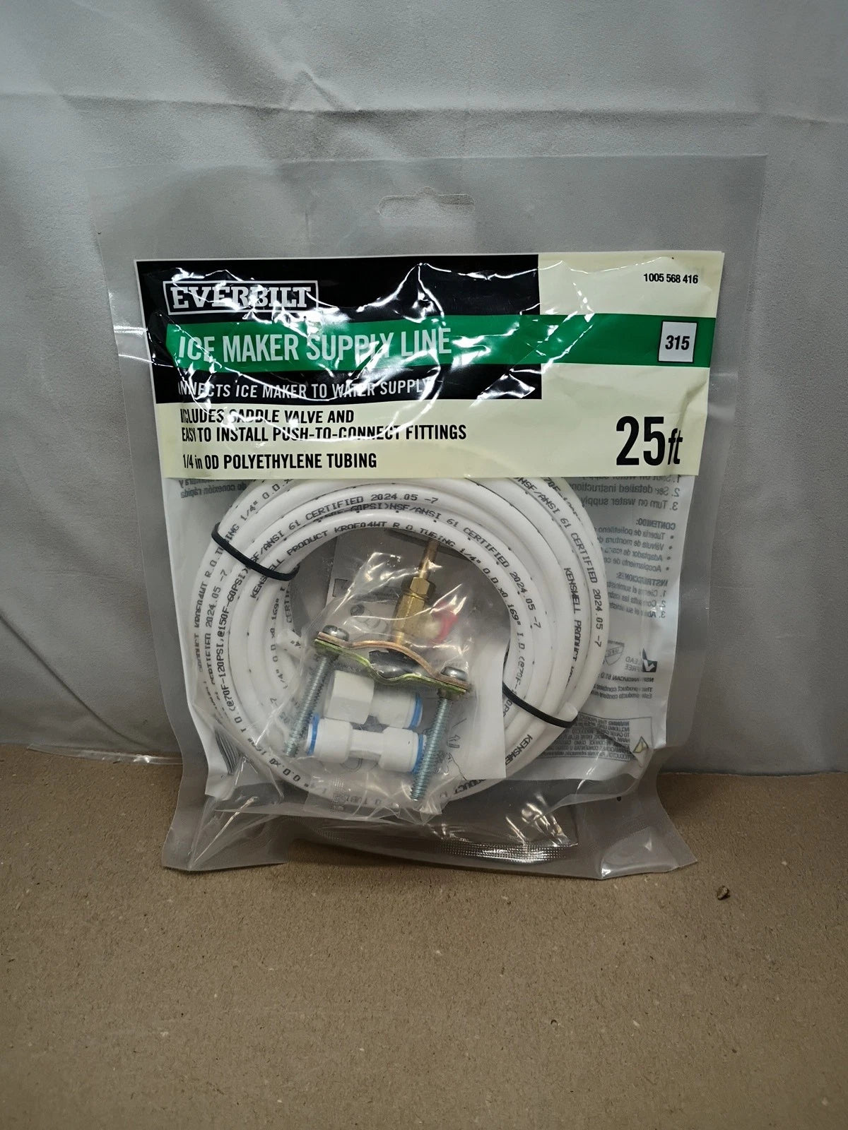 3-pack Everbilt 1/4 in. x 25 ft. Push-to-Connect Poly Ice Maker Supply Line Kit