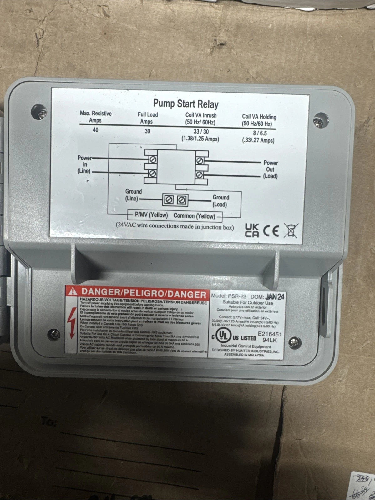 Hunter PSR-22 Pump Start Relay PSR22 Controller