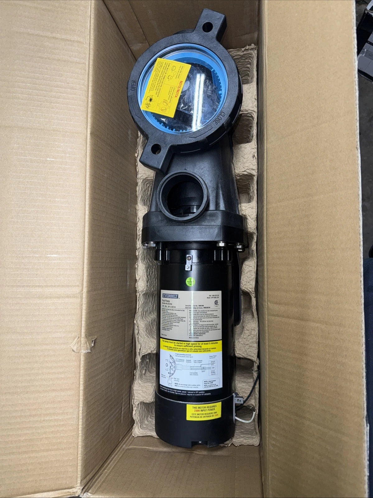 Everbilt 1 HP Pool Pump InGround 2 Speed 230V (Model SPP10002-2SP) NEW OB
