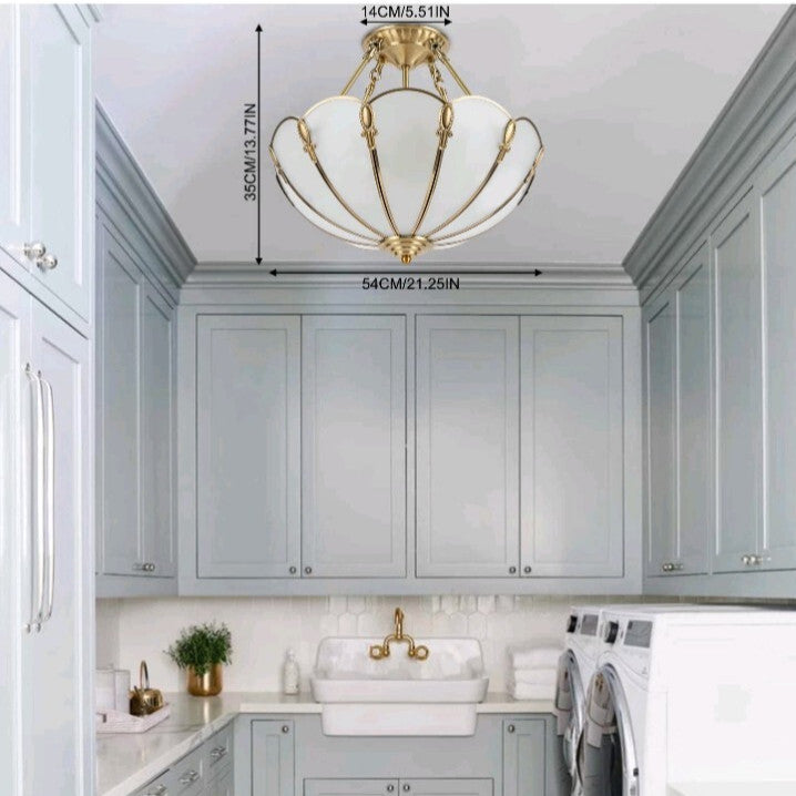 Gold Vintage Ceiling Light, 100-240v Glass Ceiling 4-light Pendant Lighting OB