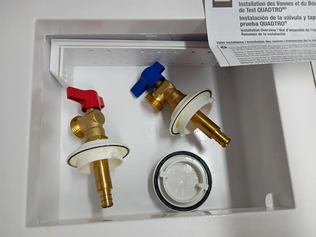 (2 Pack) Oatey Quadtro 38528 Washing Machine Outlet Box With PEX Crimp Valves OB