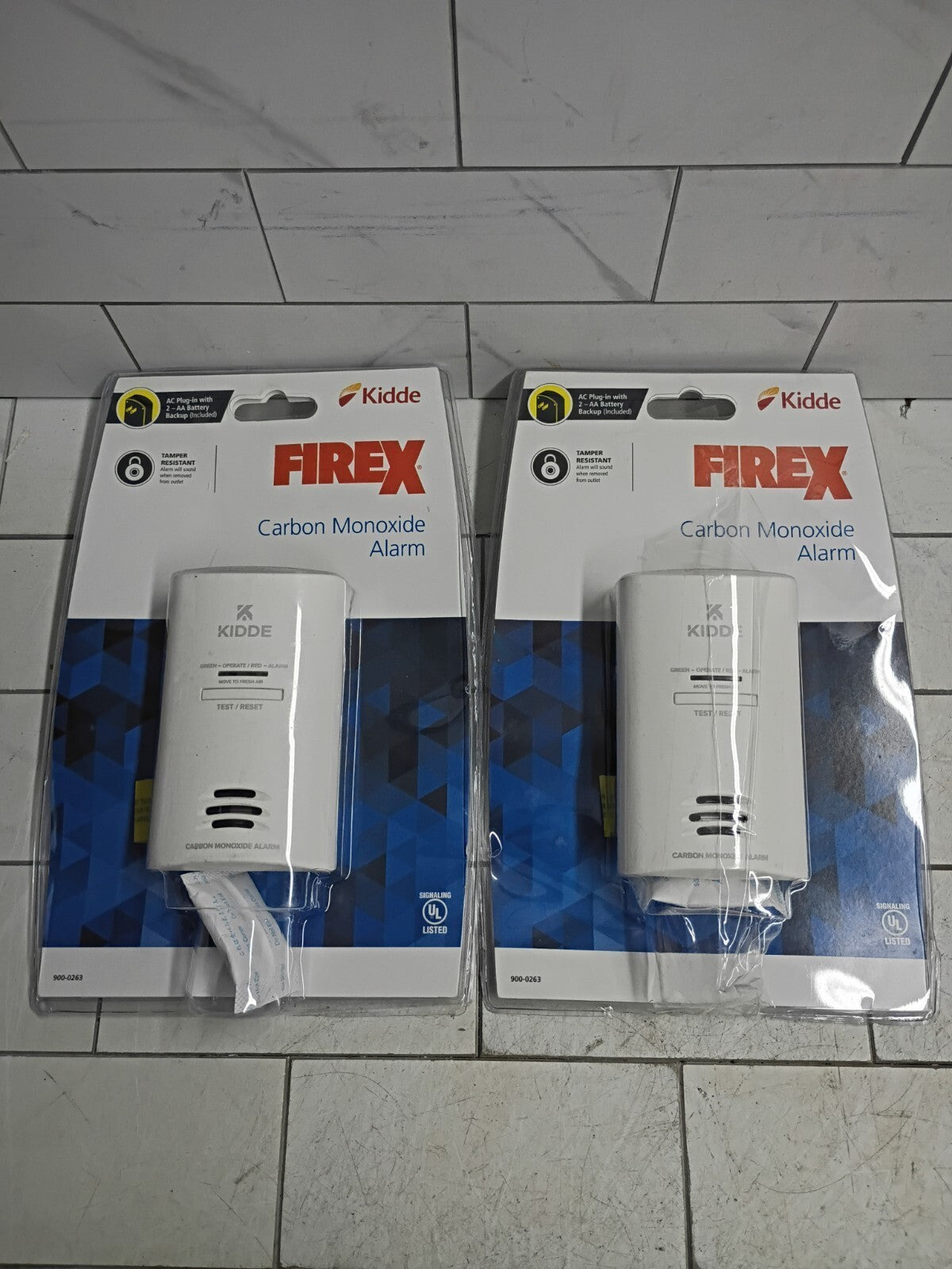 2PK Kidde 21027451 Plug In Carbon Monoxide Alarm with Battery Back-Up New