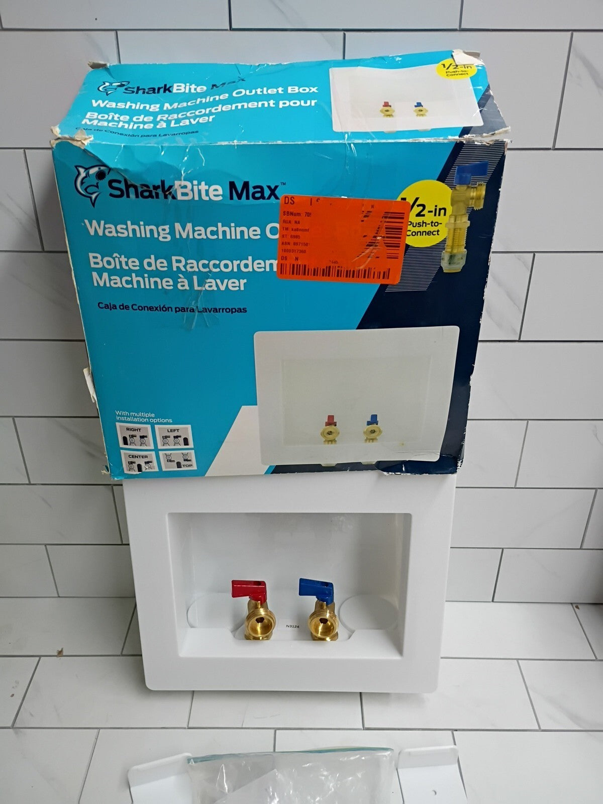 SharkBite 24763 Washing Machine Outlet Box New Open Box