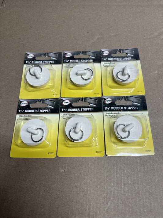 Lot Of 6 Danco 1-1/2 in. White Rubber Sink Stopper