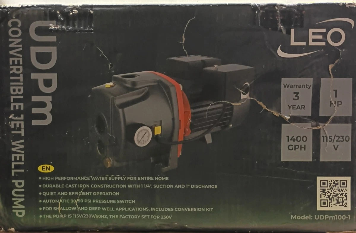 LEO Convertible Jet Well Pump - Leo Pump Model UDPM100-1 FOR PARTS ONLY