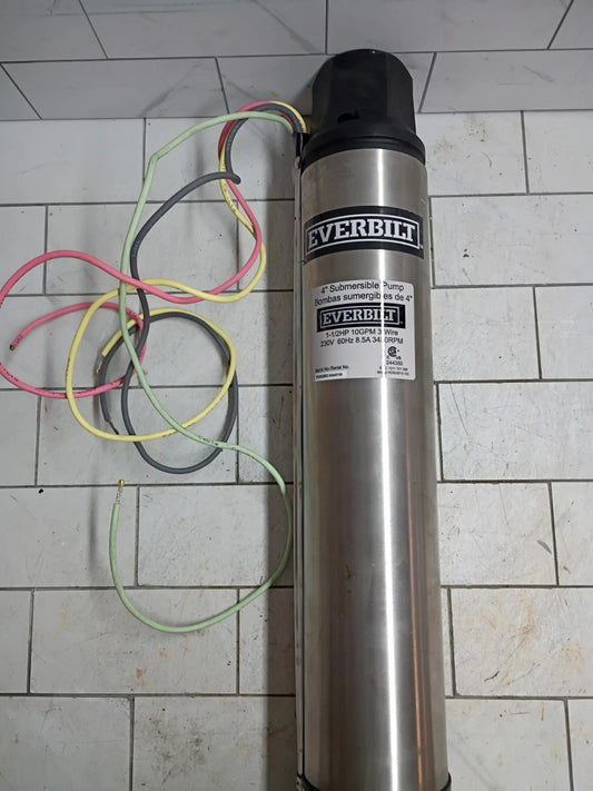 Everbilt 1-1/2 HP Submersible 3-Wire Well Pump 230v 10gpm 4" Open Box, Read