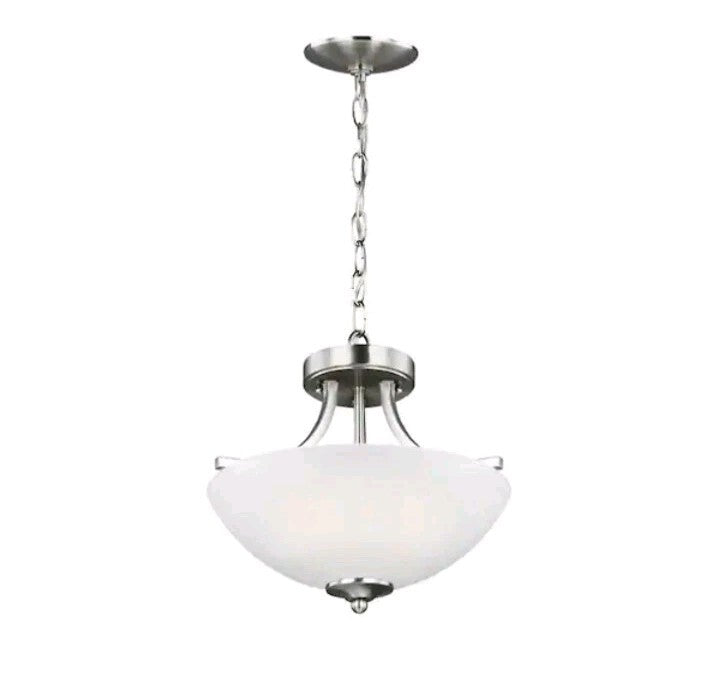 Gen. Lighting 7716502EN3-05 Geary 2-Light 14" LED Semi-Flush Ceiling Fixture OB