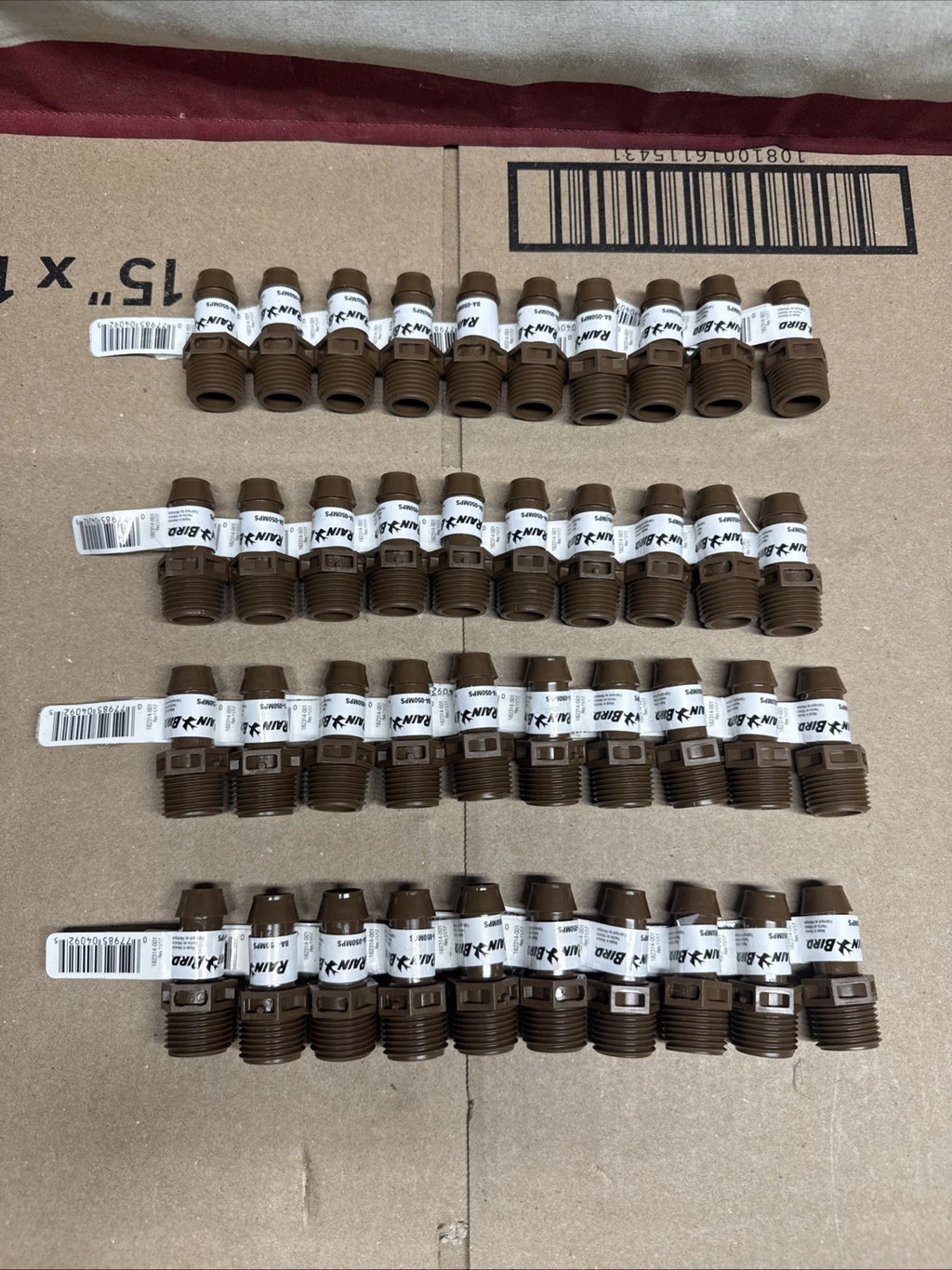 40 Pack Rain Bird BA-050MPS Drip Irrigation Adapter 1/2 Male Thread x 1/2" Barb