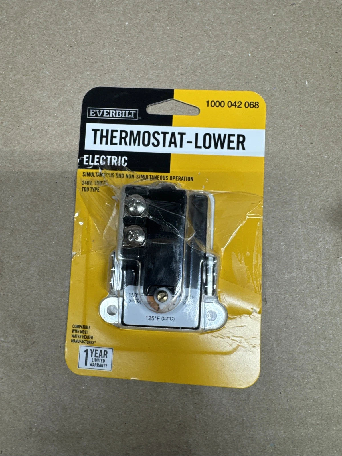 Lot of 3 Everbilt 240v T-O-D Single-Pole Lower Thermostat EBTSTAT-LOW