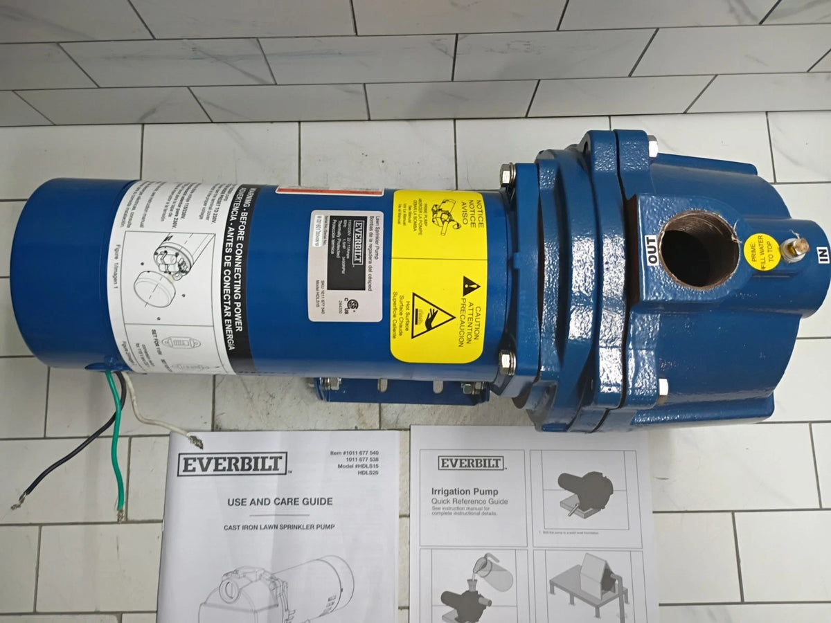 Everbilt HDLS15, 1-1/2 HP Cast Iron Lawn Irrigation Pump PARTS ONLY