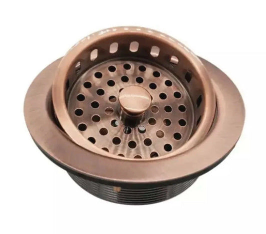 Westbrass 3-1/2 in Post Basket Strainer Antique Copper R214-11