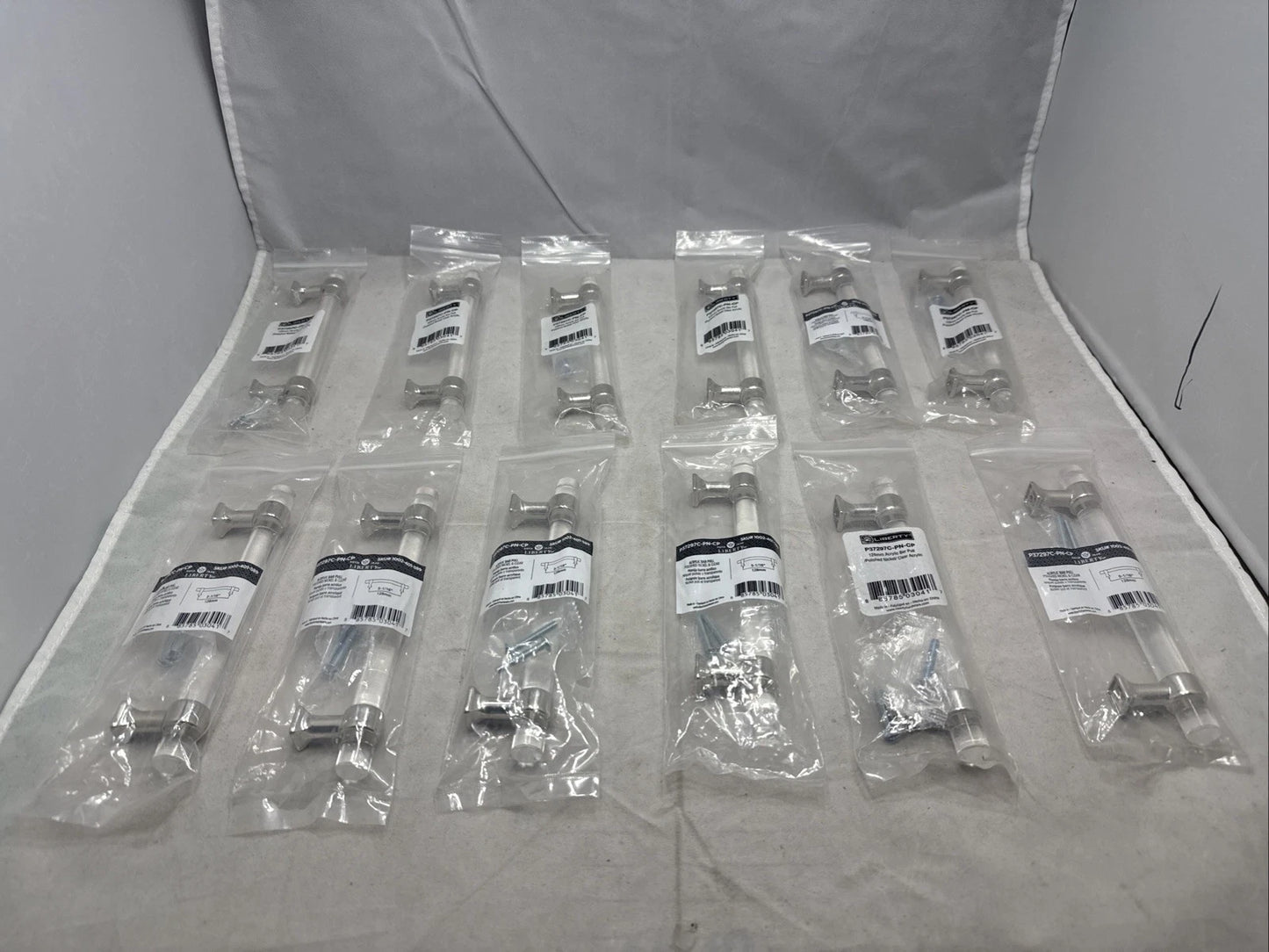 12-PACK Liberty 5-1/16 in Acrylic Polished Nickel & Clear Cabinet Drawer Pull