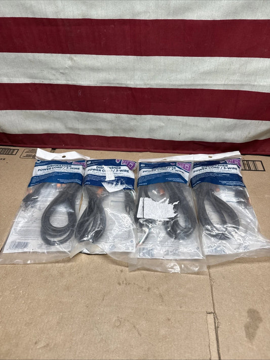 4PK GE Dishwasher Power Cord 3-Wire 5’4” Universal WX09X70910 New Sealed