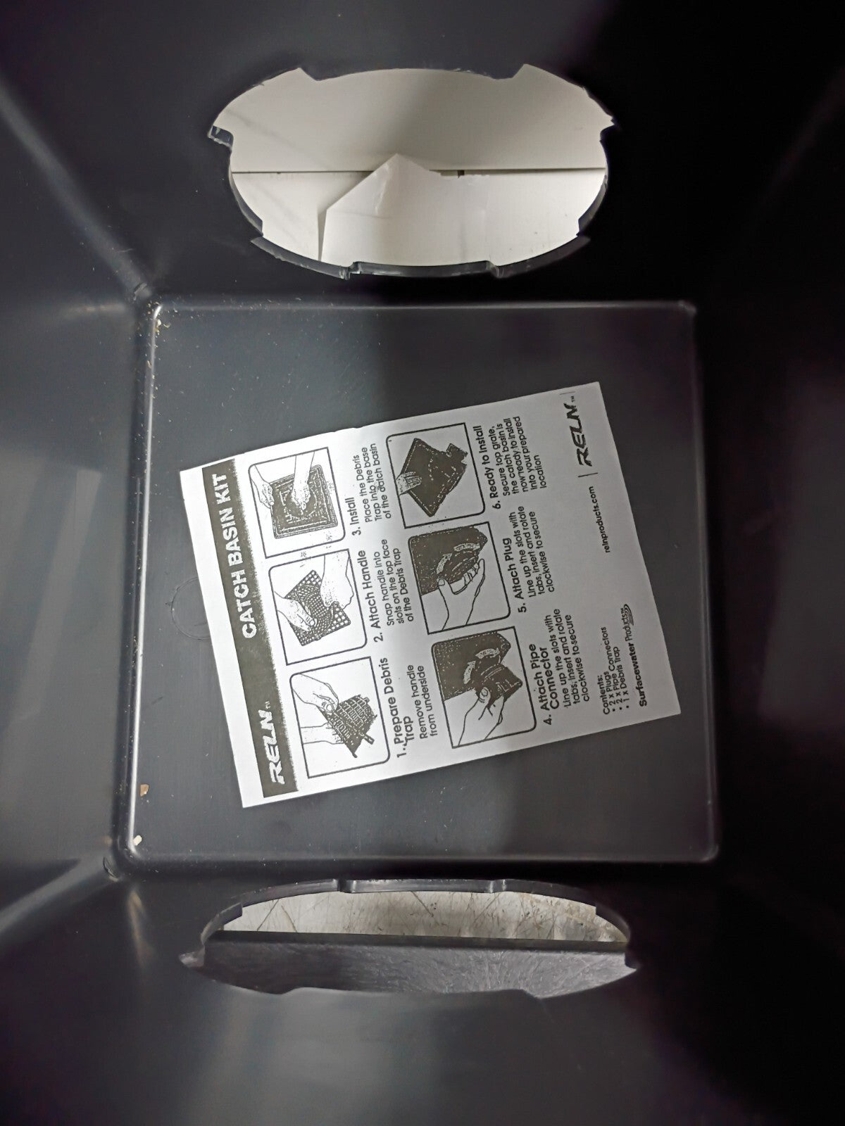 RELN 001118 9 in. x 9 in. x 11.2 in. Catch Basin Kit 2.6 Gallon NEW OPEN BOX
